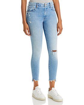 MOTHER - The Looker Step Ankle Frayed Skinny Jeans in Despite Differences