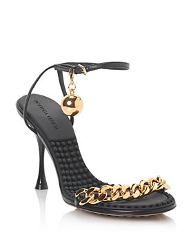 Bottega Veneta - Women's Round Toe Chain & Ball Embellished High Heel Sandals
