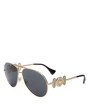 Versace Men's Brow Bar Aviator Sunglasses, 65mm