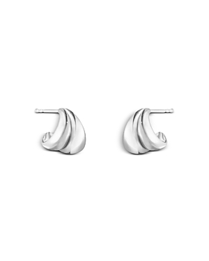 Georg Jensen Sterling Silver Curve Huggie Hoop Earrings