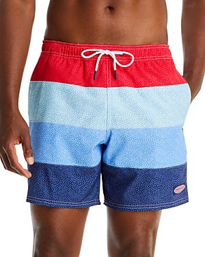 Vineyard Vines Striped Chappy Swim Trunks In Panel Americana