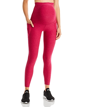 Beyond Yoga Out Of Pocket High Waisted Maternity Leggings In Dragon Fruit