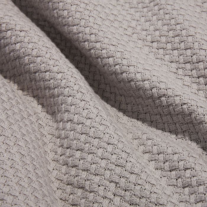Shop Sky Basketweave Cotton Blanket, Queen - 100% Exclusive In Mineral Grey