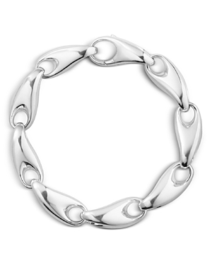 Georg Jensen Sterling Silver Reflect Link Bracelets In Silver (wide Links)