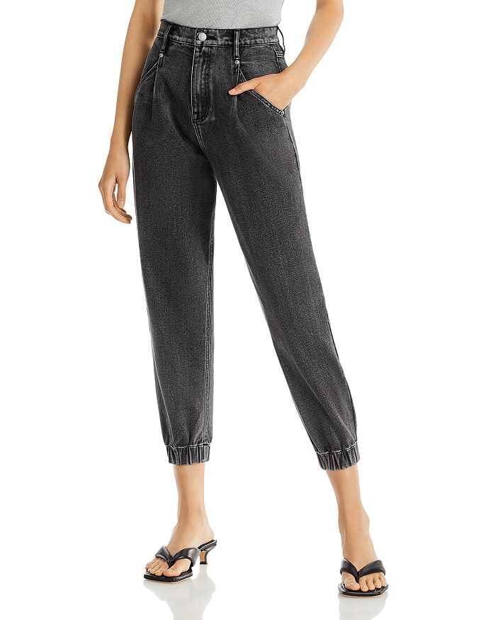 AQUA High Rise Balloon Jeans in Black 100 Exclusive Bloomingdale's