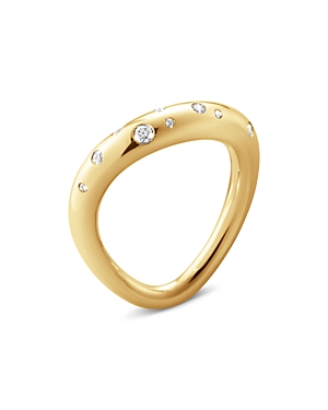 Shop Georg Jensen 18k Yellow Gold Offspring Diamond Wavy Ring