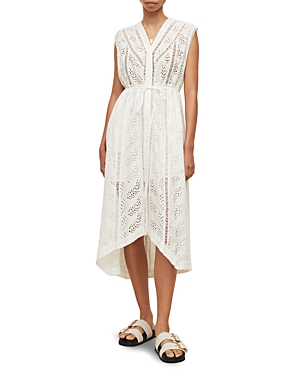 ALLSAINTS TATE EYELET MIDI DRESS