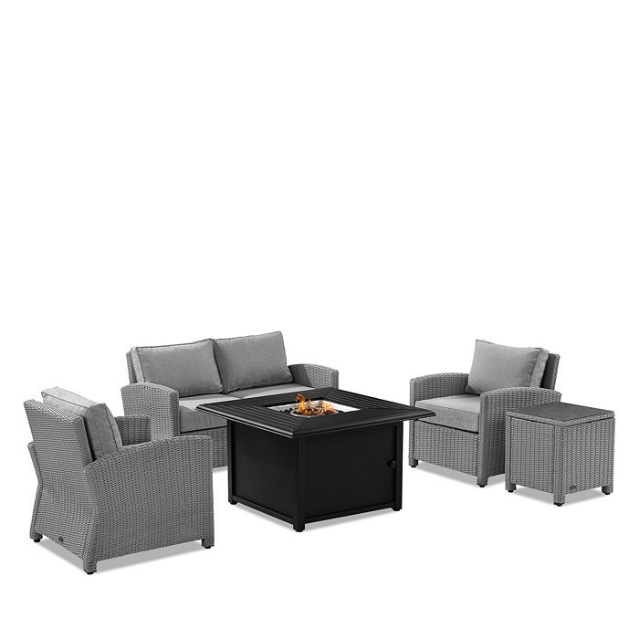 Crosley Sparrow & Wren Bradenton 5 Piece Outdoor Wicker Sofa Set with