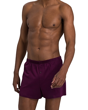 Hanro Cotton Sporty Button Fly Boxers In Sumac