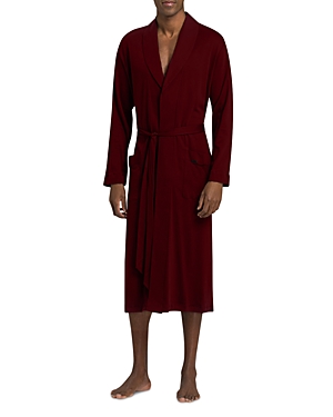 Hanro Night And Day Knit Robe In Red Plum