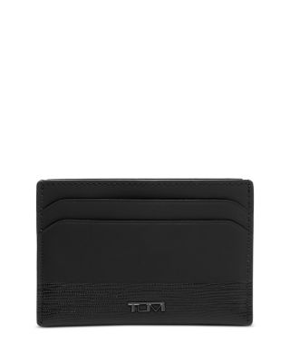 Tumi Nassau Slim Leather Card Case In Black/black