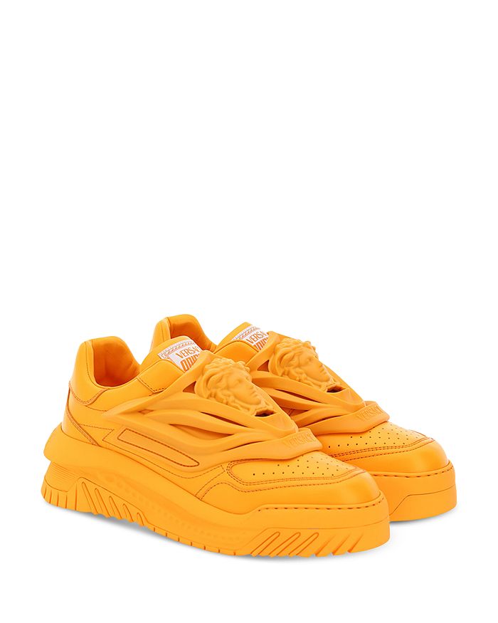 Versace Men's Oddisea Low Top Sneakers In Orange