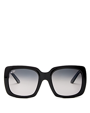 Maui Jim Women's Polarized Oversized Square Sunglasses, 55mm In Black/gray Polarized Gradient