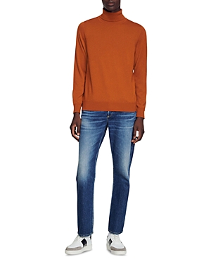 Sandro Turtleneck Slim Fit Sweater In Ochre