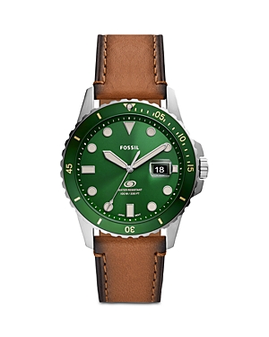 Shop Fossil Blue Watch, 42mm In Green/brown