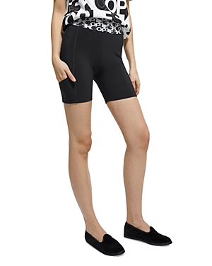 The Kooples Leopard Print Biker Shorts In Black