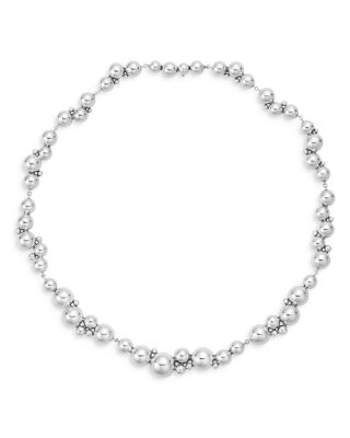 Georg Jensen Sterling Silver Moonlight Grapes Bead Cluster Collar Necklace, 17.32