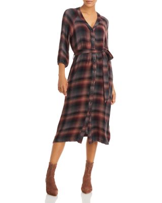 Bella Dahl Plaid Midi Shirt Dress Bloomingdale s