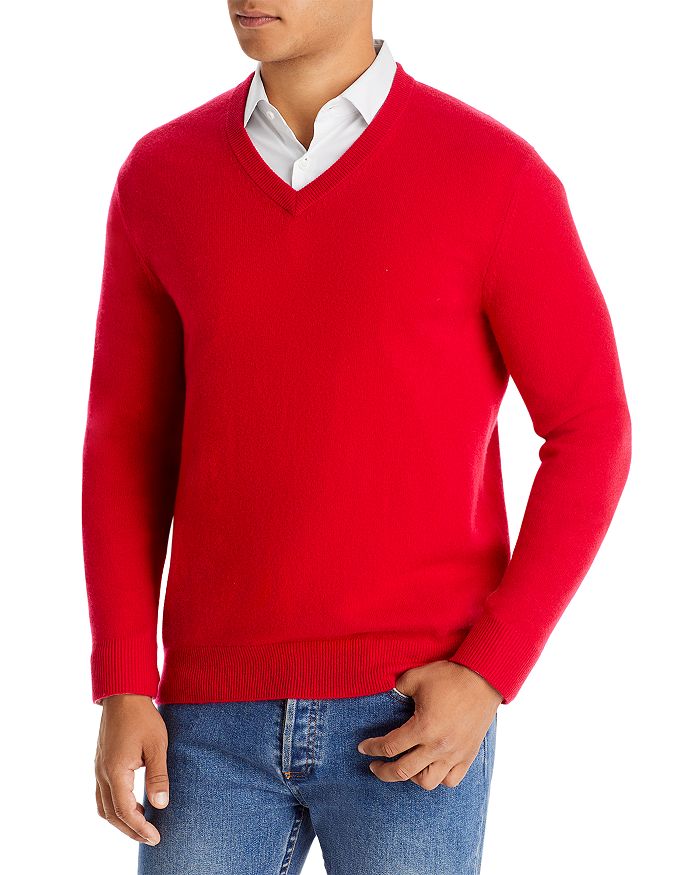 The Men's Store At Bloomingdale's Cashmere V-neck Jumper - 100% Exclusive In Red