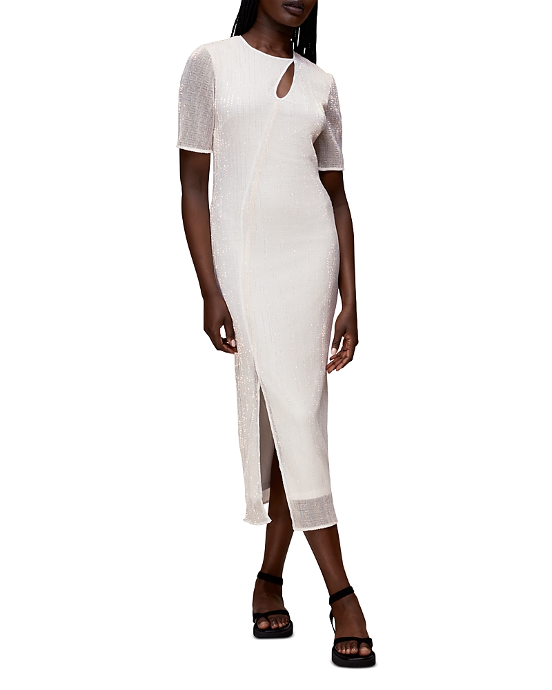 Whistles Keyhole Sequin Midi Dress