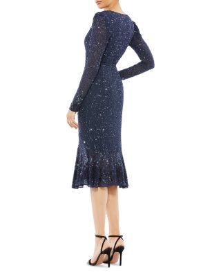  Sequin with Embellished Hemlin and Belt Gown