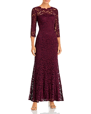 Eliza J Lace Gown In Mulberry
