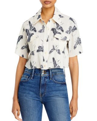 Anine Bing Scout Crane Print Shirt Bloomingdale s