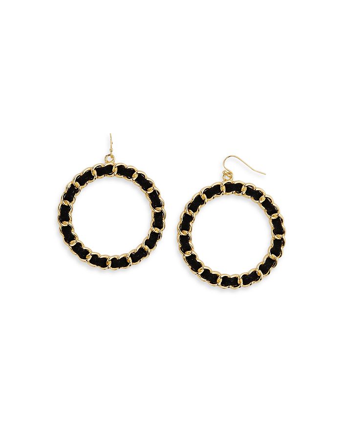 AQUA Suede Chain Drop Hoop Earrings 100 Exclusive Bloomingdale's