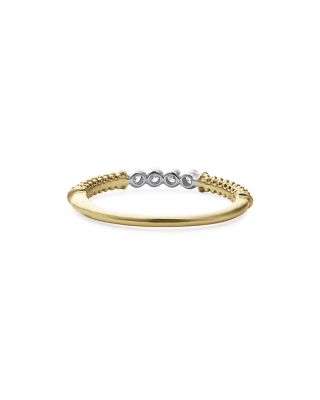 18K White & Yellow Gold Signature Caviar Diamond Stacking Ring - Exclusive