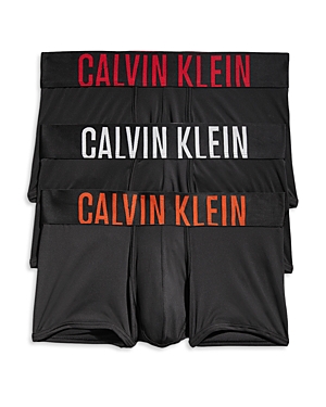 Calvin Klein Intense Power Low Rise Trunks, Pack Of 3 In Black - Exact/samba/silver