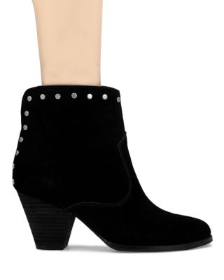 studded suede booties