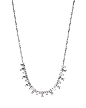 Nadri Chateau Mixed Crystal Small Frontal Necklace, 18 In Silver