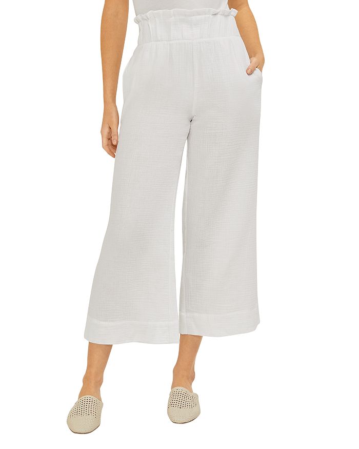 Three Dots Double Gauze Wide Leg Cropped Pants | Bloomingdale's
