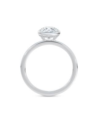Micaela's Hidden Halo Round Bezel Set Engagement Ring in Platinum, 1.10 tcw