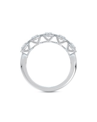 Center of My Universe&reg; Five Stone Halo Band in 18K White Gold, 0.95 tcw