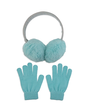 Capelli Kids' Girls' Faux Fur Earmuffs & Gloves Set In Mint