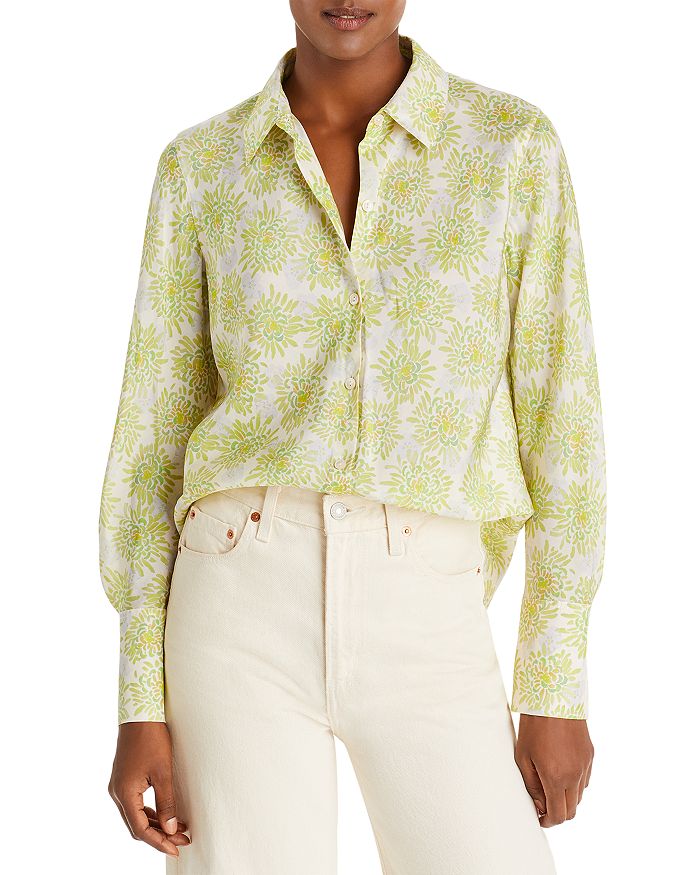 Rebecca Taylor Astera Fleur Mini Silk Shirt | Bloomingdale's