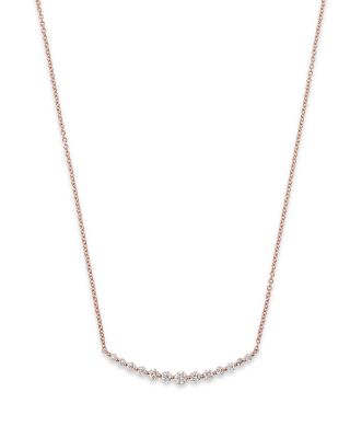 Bloomingdale's Fine Collection - Diamond Curved Bar Necklace in 14K Rose Gold, 0.30 ct. t.w. - Exclusive