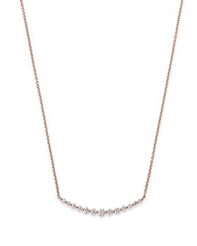 Bloomingdale's - Diamond Curved Bar Necklace in 14K Rose Gold, 0.30 ct. t.w. - 100% Exclusive