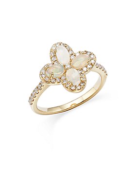 Bloomingdale's - Opal & Diamond Clover Ring in 14K Yellow Gold - 100% Exclusive