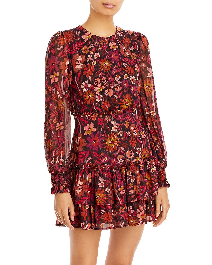 AQUA Floral Ruffled Mini Dress - 100% Exclusive | Bloomingdale's