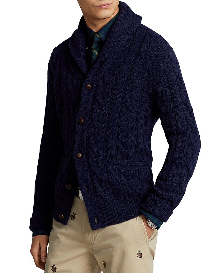 POLO RALPH LAUREN Shawl-Collar Cable-Knit Wool and Cashmere-Blend Cardigan  for Men
