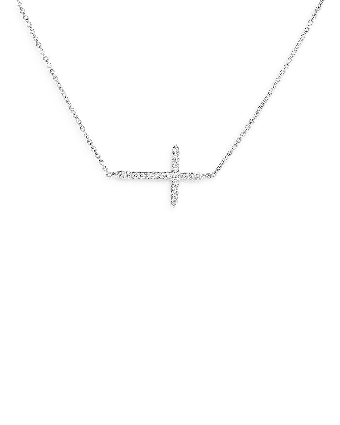 Gelin Sideways Curved Cross Necklace In 14K Solid Gold - Foto 10