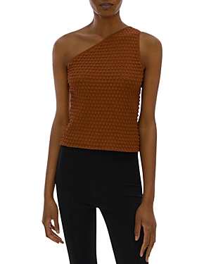 Helmut Lang Mini Spike Asymmetric Knit Tank In Pecan