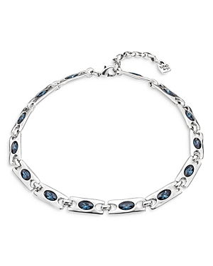 Uno De 50 Crown Collar Necklace, 14.8 In Blue/silver
