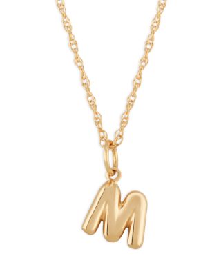 Initial Pendant Necklace in 14K Yellow Gold, 18" 