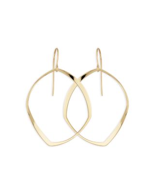 Abstract Oval Drop Earrings in 14K Yellow Gold 