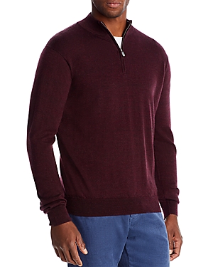 Peter Millar Men's Crown Comfort Interlock Quarter-zip Sweater In Claret