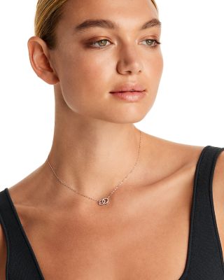 Diamond Double O Pendant Necklace in 14K White Gold, 0.25 tcw - 150th Anniversary Exclusive