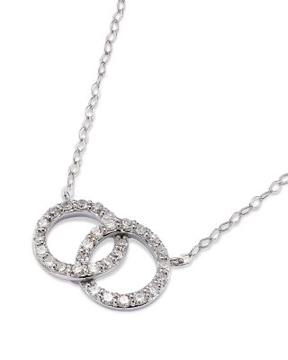 Diamond Double O Pendant Necklace in 14K White Gold, 0.25 tcw - 150th Anniversary Exclusive